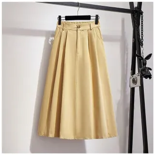 Saia Mori Qooth Estilo Preppy Linha A Comprimento Médio Primavera Verão Alta Cintura Elegante QT1840