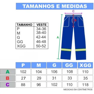 Uniforme Calça Cargo Reforçada Brim Pesado Profissional - Preta