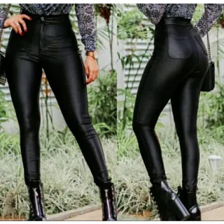 Couro fake calça disco - Verde