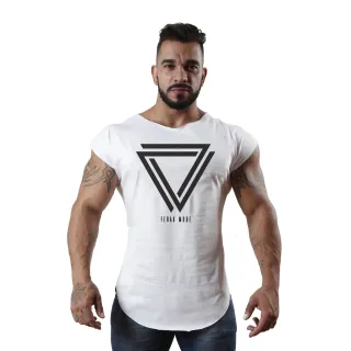 Camiseta manga japonesa masculina - Triângulo White