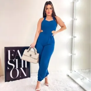 Macaquinho de alfaiataria com bojo, alça elástico e amarração - Raryel - Pink Alfaiataria