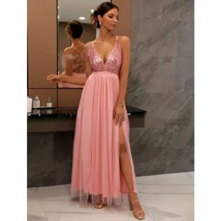 Promoção! Vestido de festa luxuoso para madrinhas e formaturas - Roxo