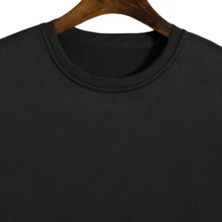 Blusa de Frio Unissex Gola Redonda Moletom Flanelado Liso - Azul Marinho