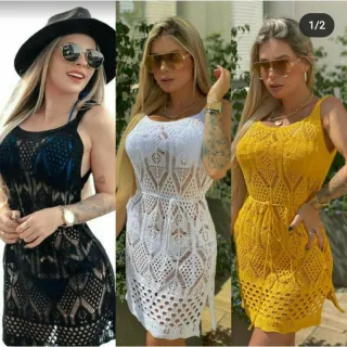 Regata Rendada Feminina para Saída de Praia - Preta