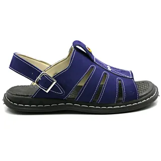 Oferta Sandália Anti Stress Masculina Couro Franciscana Chinelo - Azul