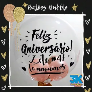 Decoração de aniversário: Balão Bubble Personalizado 24
