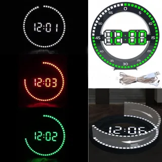 Relógio Multifuncional LED Digital 3D Luminoso Mudo Eletrônico - Preto