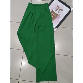 Moda Social Calças Pantalona em Tecido de Alfaiataria RF07 - Laranja/Cenoura