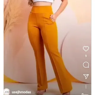 Estilo flare feminina calça - Verde Militar