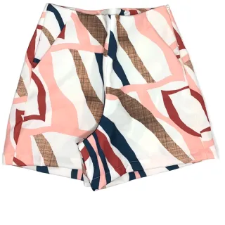 Shorts Luxo Feminino Estampado Cintura Alta Alfaiataria - Estampa 2