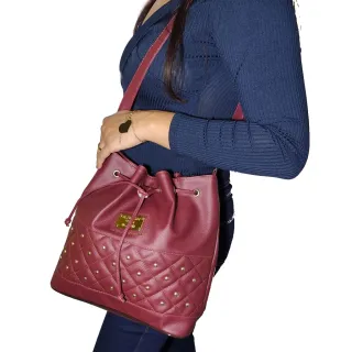 Bolsa Saco Tiracolo Feminina Barata - Estilo Super Lado - Caramelo Lisa