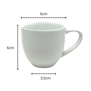 12 Peças Xicaras De Porcelana Cafe Expresso 95ml - Jogo - Único