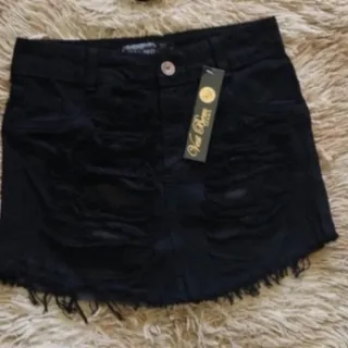 Saias Femininas Jeans Desfiadas Hot Pant Cintura Alta - Branca