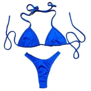 Biquíni Feminino Asa Delta Fio Dental Neon Laranja e Rosa - BIQUINI  AZUL