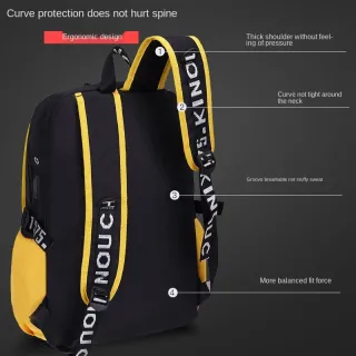 Mochilas de anime Pikachu para homens e mulheres escolares - Pequena escola branca