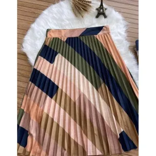 Tendência Evangélica Saia Plissada Midi Cod 030 - Cinza Escuro