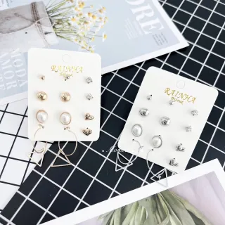 Brincos Feminino Kit 6 Pares Variado Bijuterias Fina Sortidos - Dourado-Aleatorio