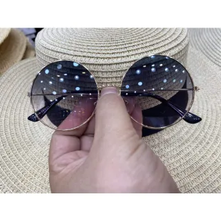 Moda Vintage Unisex Óculos De Sol Feminino Redondo Ozzy - Preto