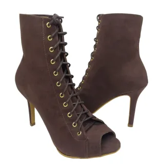 Promoção Bota Ankle Boot Feminina Cano Curto Preta e Marrom Café - Preta Sude