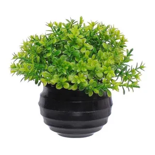 Vaso Decorativo Flores Artificiais Plantinhas Arredondado 9cm - Flor ROSA