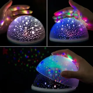 Abajur Projetor Estrela Galaxy 360º - Luminária Star Master 802 - Roxo