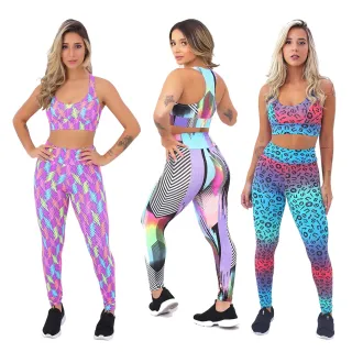 Roupas Femininas para Academia - Conjunto Legging e Top Fitness Suplex A03 - GG - 44