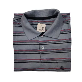 Manga Curta Camisa Polo Listrada Bolso Fio Tinto 30.1 Misto - Branco