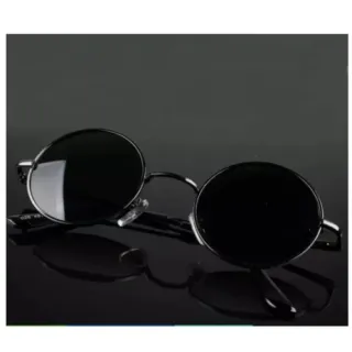 Moda Vintage Unisex Óculos De Sol Feminino Redondo Ozzy - Preto