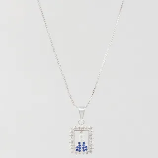 Pingente de Prata com Pedra Preciosa - Colar Feminino Elegante - G