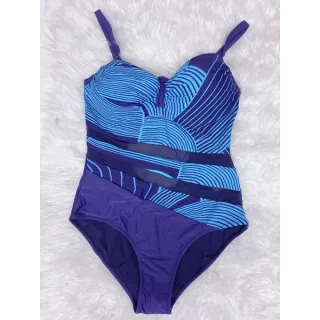 Moda Praia Feminina Plus Size - Maiô Estampado Tule - Verde