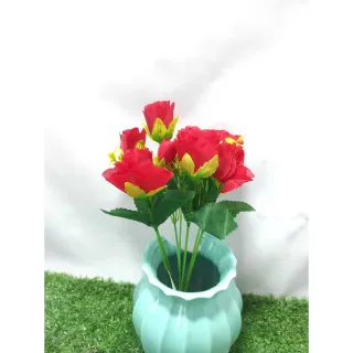 Buquê de Flores Artificiais para Decoração de Casamento, Arranjos e Festas - 10 Flores - lilas com branco