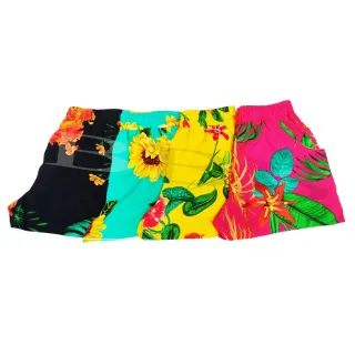 Casual Malha Viscose Feminino Kit 3 Shorts - P (36-38)