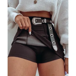 Saia Feminino Lolita Estica Ziper Bengaline Curto