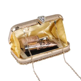 Bolsa de Festa Elegante com Flor - Clutch Diamante Crystal - Preto