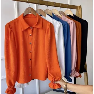 Camisa Social Feminina Estico Botão Blogueira - Super Moda! - Fúcsia