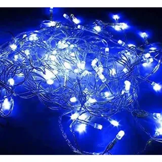 Decoração Natal Pisca Pisca Luz Azul 100 Led Fio Transparente 8 Funções - Único