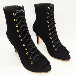 Promoção Bota Ankle Boot Feminina Cano Curto Preta e Marrom Café - Preta Sude