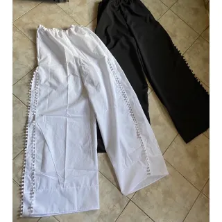 Cores e estampas - Saída de praia México (estilo calça pantalona) - Preto