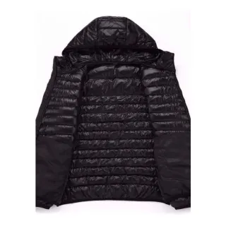 Casaco Masculino com Capuz Removível em Nylon - Jaqueta Masculina - Preta