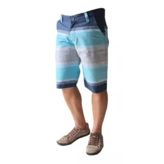 Envio rápido de kit com 4 bermudas masculinas listradas baratas - 40