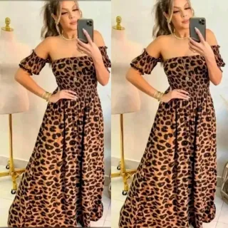 Moda Evangélica Vestido Longo Ombro a Ombro Viscolinho Ciganinha Veste 36 ao 46 Com Forro - Vermelho