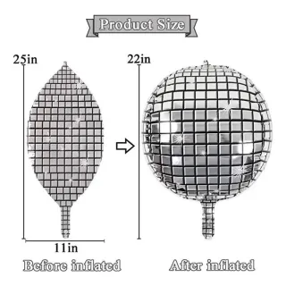 Decoração Festa Balada Balão Globo Metalizado 4D 22 Polegadas C90247 - COLORIDO DISCOTECA