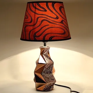Luxo Dourado Brilhante Porcelana Abajur Mesa - Único