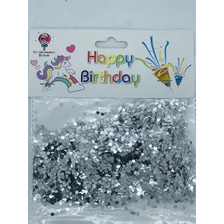 Confetes Metalizados 15g - Bexiga Topo de Bolo Festas Carnaval - Preto-P