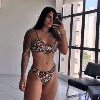Biquini Animal Print Meia Taça com Aro - Raryel - Verde neon
