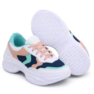 Lançamento Tênis Feminino Colorido Blogueira Búfalo - Azul Marinho