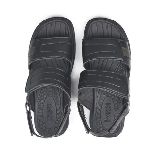 Promoção Sandália Ortopédica Masculina Confortável Couro Sintético Verão Preta (C-29) - 39