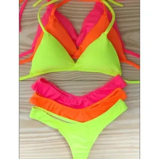 Envio Imediato - Biquini Asa Delta com Bojo FLOWPRAIA - Vermelho