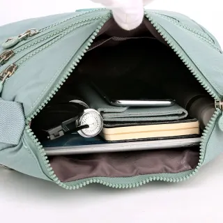 Causal Nylon Multicamadas Bolsa Feminina Ombro Mensageiro - Preto 01