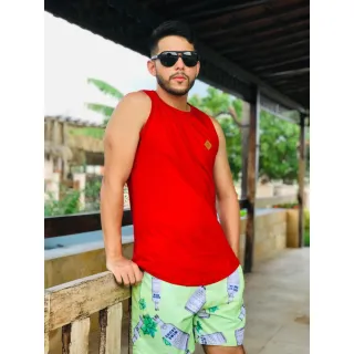 Camisa masculina listrada, regata Longline masculina - Cinza